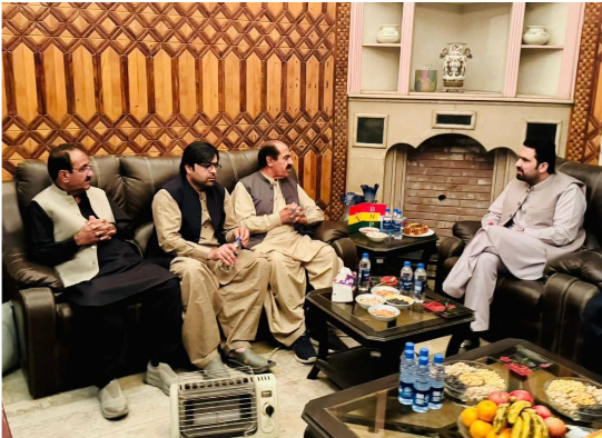 KP CM Afridi Meets BNP SVP Sajid Tareen to Discuss Balochistan Issues