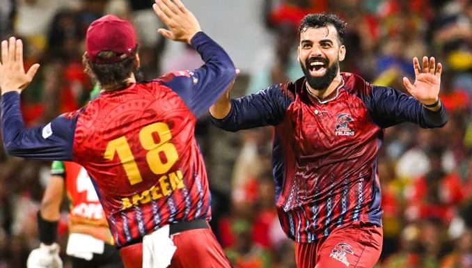 Shadab Joins Elite Club with Second T20 Hat-Trick as Falcons Storm into CPL Final